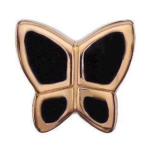Christina Forgyldt sølv Butterfly Black Sommerfugl med sort emalje, model 623-G41-black køb det billigst hos Guldsmykket.dk her